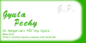 gyula pechy business card